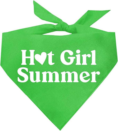 Hot Girl Summer Dog Bandana (Lime Green, XS 310)