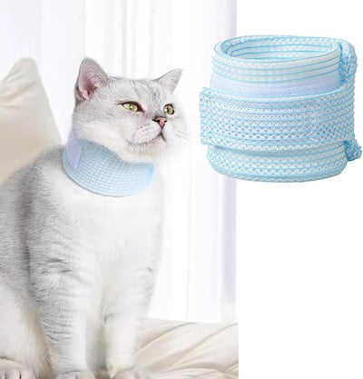 Cat Neck Brace Cover - Breathable Elizabethan Collar for Post-Surgery Recovery Anti-Lick Wound Adjustable Protective Cervical Cone for Small Medium Large Dogs Cats (Neck Girth 7.9-11.0" Depth2.4