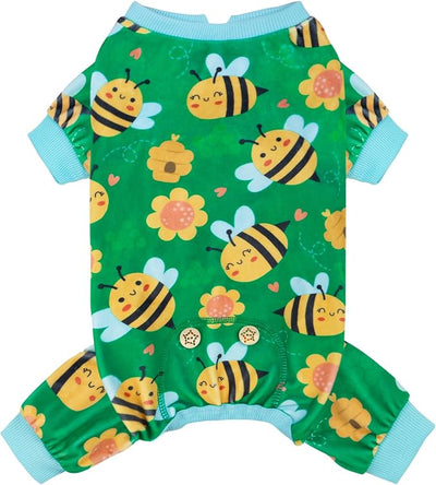 KYEESE Dog Pajamas Stretchy Pets Pjs Dog Pajamas Small Sized Dogs Velvet Pet Jammies Coat Comfy Dogs Clothes Soft Pet Onesie Costume Little Bee Pets Pjs, X-Large