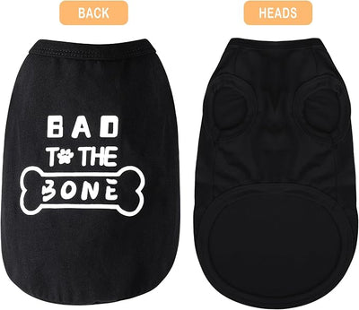 Discover Cozy Cotton Canine Wear: Soft, Lightweight, and Breathable Dog Shirt Vest with Eye-Catching Graphics(Bad to The Bone), Keeping Your Furry Friend Warm and Comfy! Black 4XL