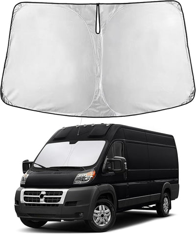 EcoNour Windshield Sunshade Compatible for Dodge RAM Promaster 2014-2024 2025 2026, Sun Visor for Front Windshield & Window Sun Shade Cover, UV Heat Blocker & Protector, Car Accessories