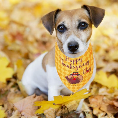 ADOGGYGO Thanksgiving Dog Bandana Fall Autumn Pet Bandana Reversible Triangle Bibs Scarf Accessories for Small Dogs Pets (Small, Thanksgiving)