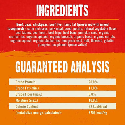 Stella & Chewy's Freeze-Dried Raw Coated Dog Biscuits – Grass-Fed Beef Recipe – Protein Rich, Grain Free Dog & Puppy Treat – Great Snack for Training & Rewarding – 9 oz Bag
