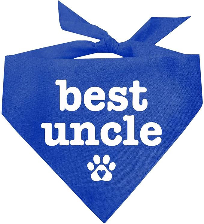 Best Uncle Father's Day, Valentine's Day, Birthday Dog Bandana (Royal, OS 588)