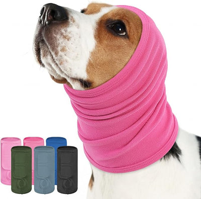 KOESON Dog Ear Wraps with Adjustable Hook & Loop, Soft No Shake Ear Wrap for Dogs Hematoma, Breathable Dog Ear Cover for Noise Protecion, Small Doggie Calming Hoodie for Thunder, Firework, Separation
