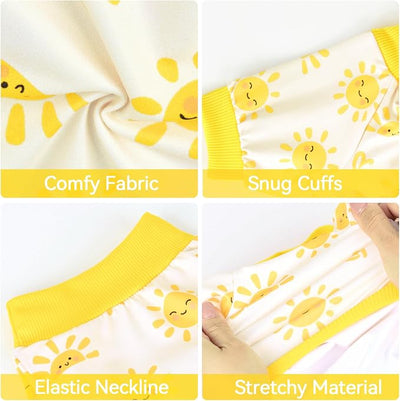 XPUDAC 4 Pack Small Dog Pajamas, Soft Comfy Dog Onesie Pjs, Cute Puppy Clothes Lightweight Pet Outfit Stretchy Pet Clothes for Boy Girl, M