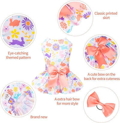 CuteBone Dog Mesh Dress Puppy Sundress Pet Outfit Summer Fashion for Small Dogs Girl Cat Clothes