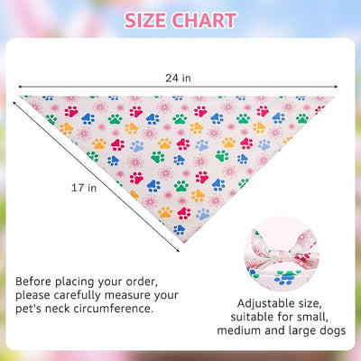 SCENEREAL Dog Bandana Girl, 4 Pack Daisy Floral Dog Bandanas, Pet Triangle Scarf Bibs Spring Essentials Accessories, Pink Summer Dog Costume Neckerchief Gifts for Small Medium Large Dogs