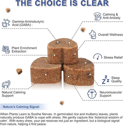 PETNANNY Calming Chews for Dogs with GABA,Calming Bites for Dog Anxiety Relief,Natural Calming Supplement Calming Treats for Pets,Support Relaxation & Composure,Chicken Flavor,90 Chews