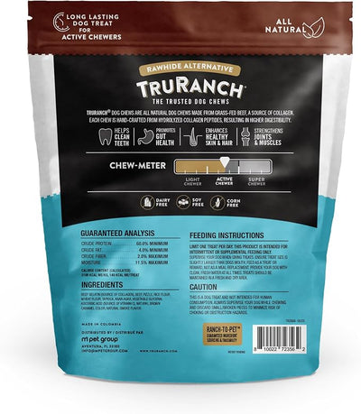 TRURANCH Collagen Chips - Collagen Dog Treats - Long Lasting Healthy Joint Support Dog Treat - Rawhide Alternative Chips - Skin & Coat Health - Made with Real Bully,1 Bag, 8.2 oz