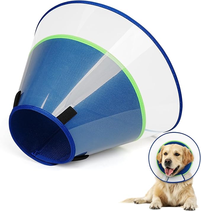 Dog Cone Collar with Soft Liner to Stop Licking, Elizabeth Recovery Collar After Surgery for Large Medium Dogs, Comfortable Pet Head Cone Alternative for Neutering Spay Injury (XS)