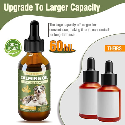 Calming Oil for Dogs & Cats, Relief Stress for Dogs, Reduces Conflict Between Cats Effective Anxiety Relief for Cats 60ml (A)