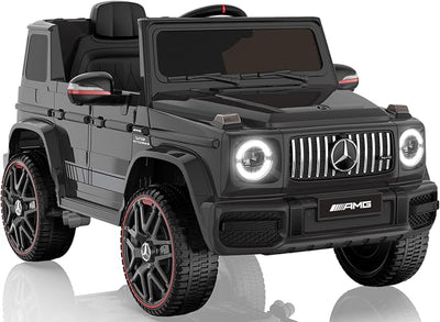 ANPABO Licensed Mercedes-Benz G63 Car for Kids, 12V 7AH Ride on Car w/Parent Remote Control, LED Headlights, Music Player & Horn, Soft Start, Low Battery Prompt, Kids Electric Car (Dark Black)