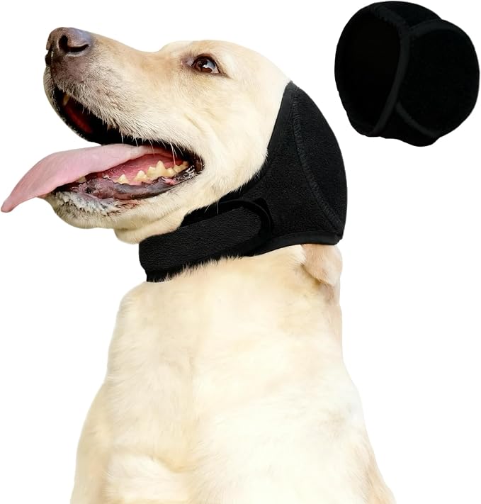 Dog Ear Protection Wrap – Calming & Noise-Reducing Ear Cover for Dogs, Soft Stretch Fabric Headwrap for Grooming, Anxiety Relief, Bathing & Recovery