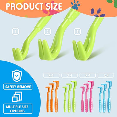 48 Pack Tick Removal Tool Tick Remover for Dogs, Cats and Humans Plastic Tick Puller Tick Grabber, 3 Sizes (Green, Rose Red, Orange, Blue)