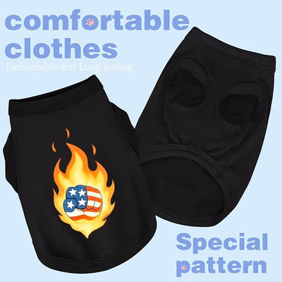 Discover Cozy Cotton Canine Wear: Soft, Lightweight, and Breathable Dog Shirt Vest, Keeping Your Furry Friend Warm and Comfy! Fist Flag S