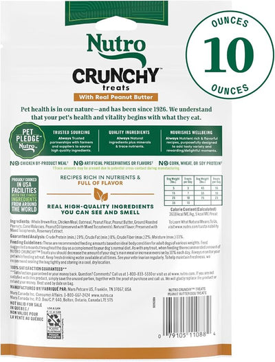 Nutro Crunchy Dog Treats with Real Peanut Butter,Training Treats for Dogs,10 oz. Bag,(Pack of 2)
