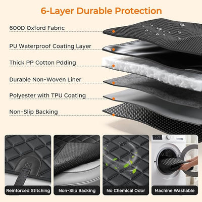 URPOWER Dog Car Seat Cover for Pets 100% Waterproof Seat Cover Hammock 600D Heavy Duty Scratch Proof Nonslip Durable Soft Back Seat Covers for Cars Trucks and SUVs