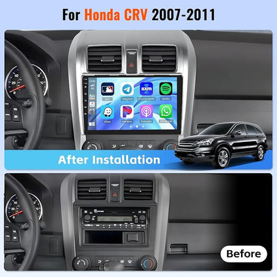 2+64GB Realdio Android 15 Car Stereo for Honda CRV 2007 2008 2009 2010 2011 CarPlay Android Auto, 10.1 Inches Touch Screen Radio with GPS WiFi Bluetooth EQ FM/RDS 26UI Backup Camera MIC