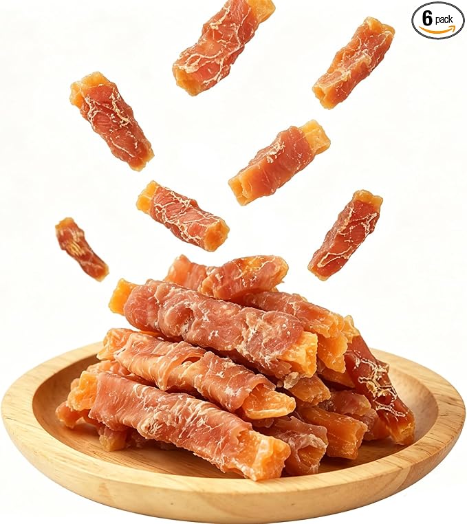 Dog Treats Chews, Chicken Wrapped Sweet Potato Strips, Gluten & Grain Free Dog Snacks for Training Rewards 10.6 oz