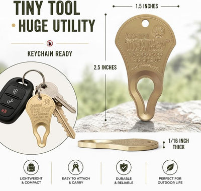 The Original Tick Key - Tick Detaching Device - Portable, Safe and Highly Effective Tick Detaching Tool (Sand Stone)