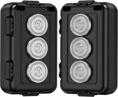 2Pack Magnetic Key Box, Hide A Key Holder, Under Car Magnetic Key Storage, Waterproof Hidden Key Box for Outside, Car Key Hider Magnet for Vehicles Travel (MM1-2, Regular)