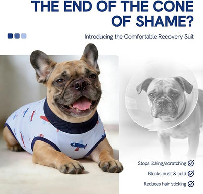 SAWMONG Recovery Suit for Dogs Female Male, Breathable Dog Onesie Body Suit After Surgery Spay Neuter, Professional Pet Surgical Suit, Substitute Pet E-Collar Cone (Blue, XS)