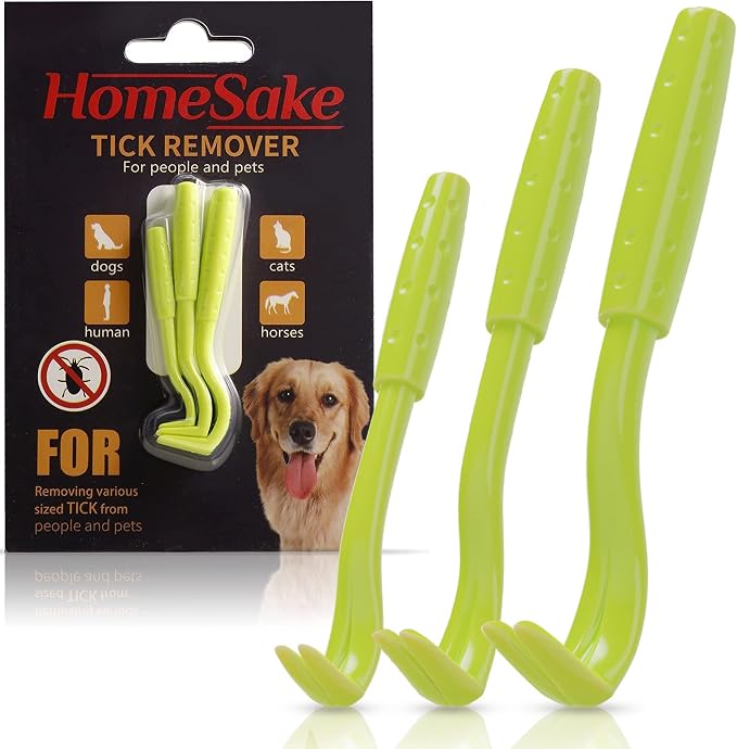 HomeSake Tick Remover Tool for Dogs, Cats & Humans, 9 Packs Tick Removal Kit + Identification Card & Keychain Hole, Safely Removes Entire Tick Head & Body, Easy Portable Tool for Pets & First Aid Kits