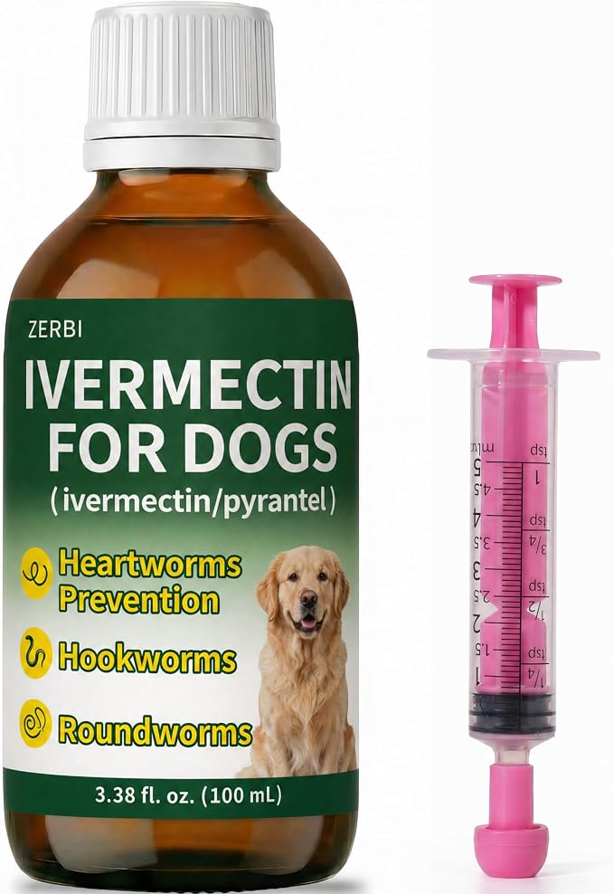 Ivermectin for Dogs, Digestive Health & Vitality Support, Safe for Puppies & Dogs, 3.38 oz