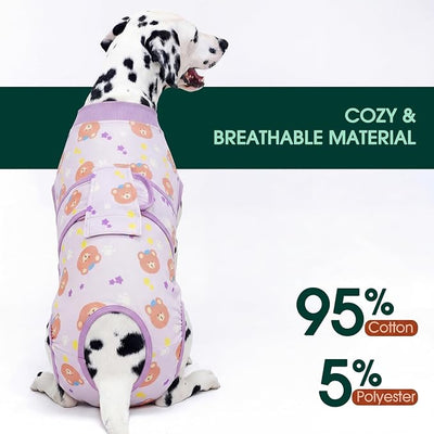 Kuoser Dog Surgery Recovery Suit, Soft Breathable Dog Recovery Suit for Female Spay Male Nueuter, Anti Licking Puppy Onesie Pet Surgical Suit for Dogs Abdominal Wounds Skin Disease, Bear M