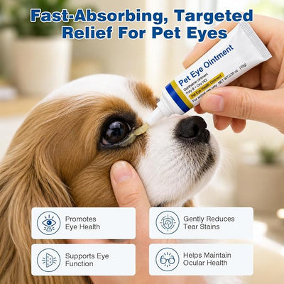 Pet Eye Ointment, Cat & Dog Eye Area Care, Gentle Daily Moisture Support, Pet Care Formula, Single Pack, 0.35 Oz / 10g