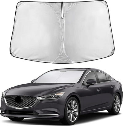 EcoNour Windshield Sunshade Compatible for Mazda 6 2014-2019 2020 2021, Sun Visor for Front Windshield & Window Sun Shade Cover, UV Heat Blocker & Protector, Car Accessories