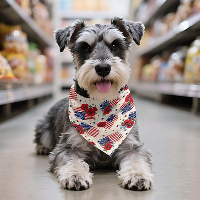 KEIAHUAN 250th Anniversary Dog Bandanas 4th of July Patriotic Pet Bandanas Independence Day Triangle Pet Bibs Scarf Holiday Scarf Accessories