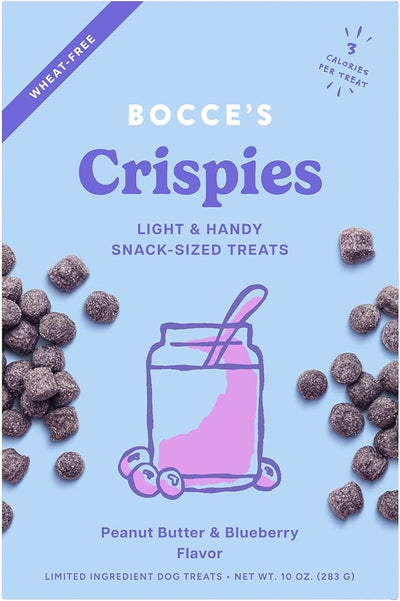 Bocce's Bakery PB + Blueberry Crispies Low-Calorie Wheat-Free Dog Treats, 10 oz