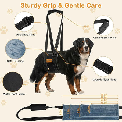 Vivifying Dog Lift Harness for Extra Large Dogs, Soft Flannel Hind Leg Support Sling, Adjustable Lifting Harness for Weak Rear Legs, Senior Injured Disabled Dogs, ACL Surgery Mobility Assist, XL