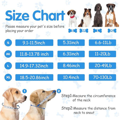 Soft & Comfortable Dog Cone Collar Alternative, Adjustable Cones Dogs to Stop Licking, Beathable Fabric Elizabethan Collars, Head Cone of Shame for After Surgery Recovery (M)