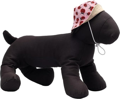 THE WORTHY DOG Ladybugs Bucket Hat for Dogs – Lightweight Pet Sun Hat with Adjustable Chin Strap, Soft Brim & Bright Colors - Pink, X-Large
