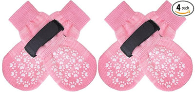 EXPAWLORER Anti Slip Dog Socks to Prevent Licking Paws, Dog Shoes for Hot Pavement, Dog Booties for Small Medium Large Senior Dogs, Traction Control Boots & Paw Protectors for Hardwood Floors