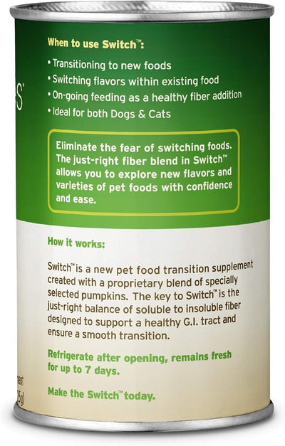 Fruitables Fresh Pumpkin Blend Fiber Supplement for Cats & Dogs, Smooth Food Transition Support, Pumpkin Recipe Wet Food Topper, 15 Ounce Cans, Pack of 6