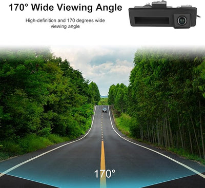 170° Car Handle Backup Camera HD Waterproof Rear View Camera Night Vision Reverse Parking Assistance for Audi A3 S3 S5 A4L A6L Q3 Q5 Q7 for VW Tiguan Passat Touareg Lavida Sagitar