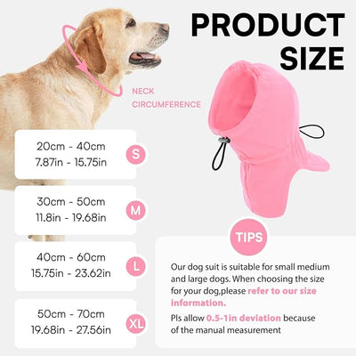 Dog Calming Hoodie Pet Ear Cover, Adjustable Headband for Small Medium Large Dogs, Pet Muffs Head Wraps for Grooming Firework Thunderstorms, Pink XL
