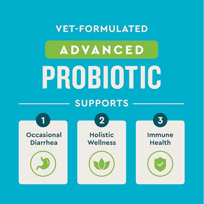 VetIQ Advanced Probiotic Supplement for Dogs, Gut Health, Digestive Enzymes, Prebiotics & Probiotics for Dogs with Sensitive Stomach, Gas & Diarrhea, 90 Count