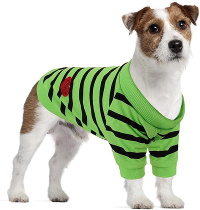 Dog Shirts for Large Dogs, Striped T-Shirts Dog Vest Pet Apparel Tee Shirts Spring Summer Suitable for Small and Medium Large Pets French Bulldog Bichon, Green XL