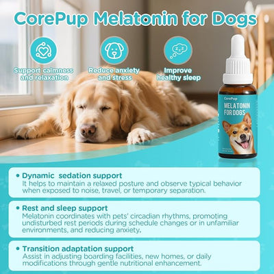 2pack Liquid Melatonin for Dogs,Dog Sleep Aid–Anxiety Relief for Dogs, Stress, Calming, Relaxation & Sleep Support,Dog Melatonin 2Pack 2oz (60ml)