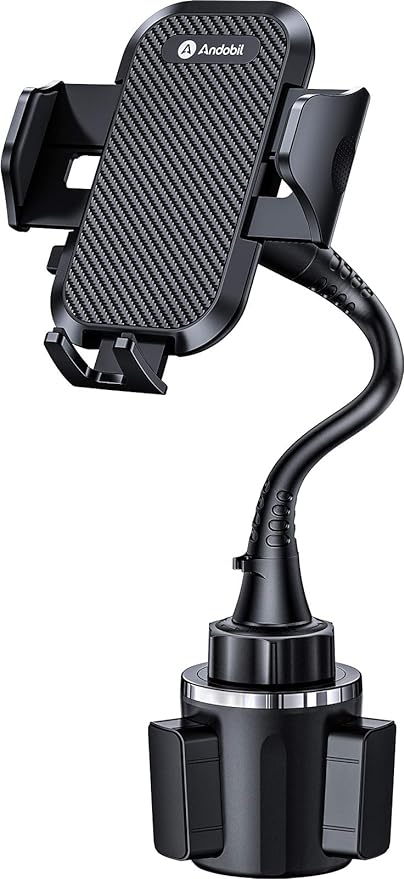 andobil Upgraded 15" Cup Holder Phone Holder, 【Solidest & Adjustable】 Military-Grade Long Gooseneck Cup Phone Holders for Your Car Truck, Car Phone Holder for iPhone 17 Pro Max 16 15 14/Samsung/Pixel