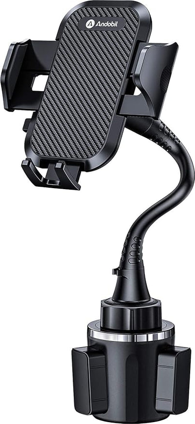 andobil Upgraded 15" Cup Holder Phone Holder, 【Solidest & Adjustable】 Military-Grade Long Gooseneck Cup Phone Holders for Your Car Truck, Car Phone Holder for iPhone 17 Pro Max 16 15 14/Samsung/Pixel