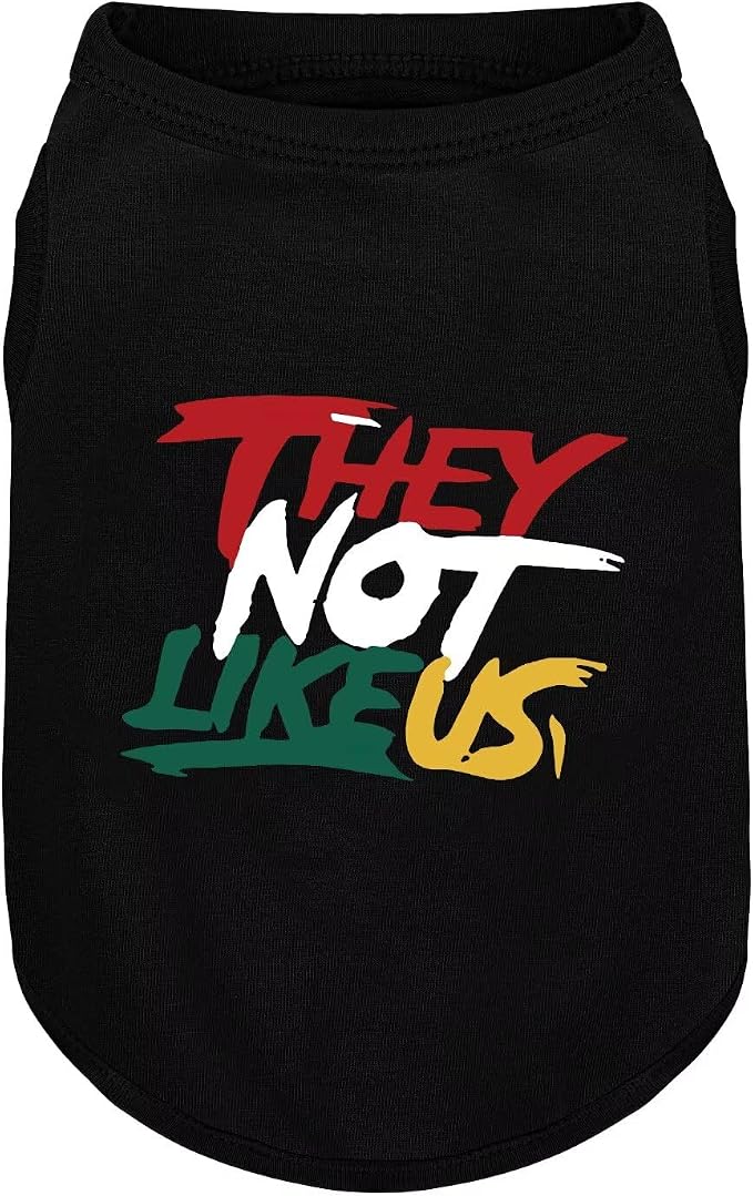 Comfortable Polyester-Cotton Dog Shirt –with 'They NOT Like US', Perfect for Small & Medium Dogs, Soft & Stylish Pet Apparel for Everyday Wear. Black XS