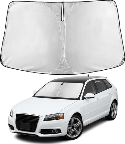 EcoNour Windshield Sunshade Compatible for Audi A3 2006-2011 2012 2013, Sun Visor for Front Windshield & Window Sun Shade Cover, UV Heat Blocker & Protector, Car Accessories
