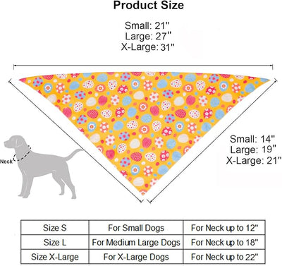 ADOGGYGO Easter Dog Bandana, Multiple Sizes Offered, Reversible Triangle Easter Bandana Scarf for Large X-Large Dogs Pets (X-Large)