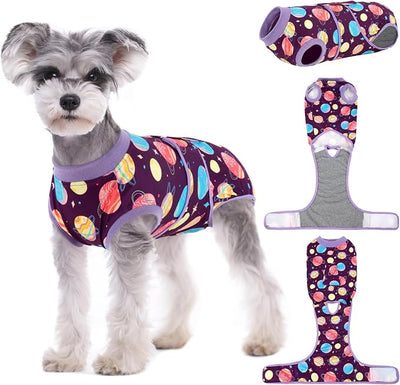 Kuoser Dog Surgery Suit Female Spay, Dog Recovery Suit Male Neuter, Pet Clothes Onesie for Surgery Anti Licking Abdominal Wounds Puppy Surgical Recovery Bodysuit Shirt, Substitute E-Collar & Cone